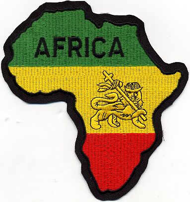 Ethiopian Conquering Lion of Judah - Embroidered Africa Patch (Green, Yellow & Red)
