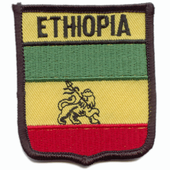 Ethiopia Embroidered Conquering Lion of Judah Flag Patch - (Green, Yellow & Red)