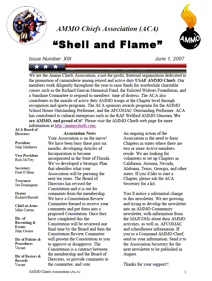 ACA Shell & Flame, Issue Number 13, 1 Jun 2007