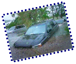 Flooding near Key West from Hurricane Wilma's storm surge in October 2005