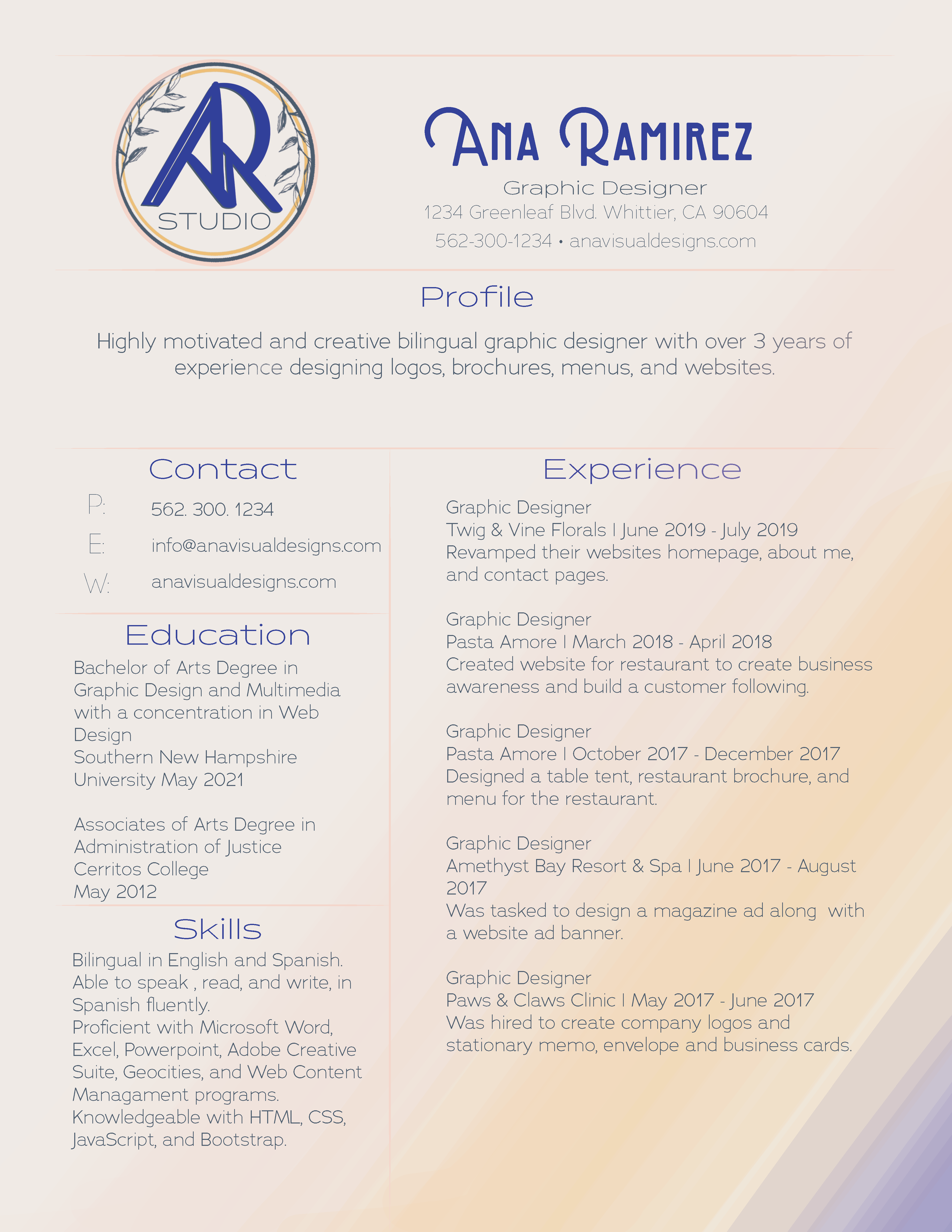 Ana's Digital Resume