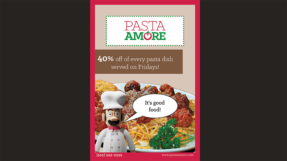Pasta Amore table-tent