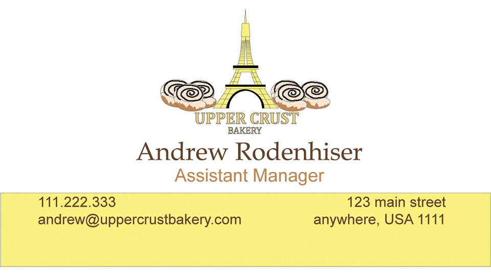 Upper Crust business card