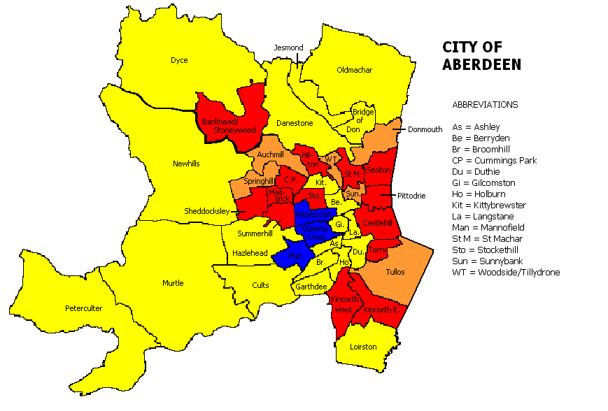 Aberdeen City Council Boundary Map Aberdeen City Council Election 2003