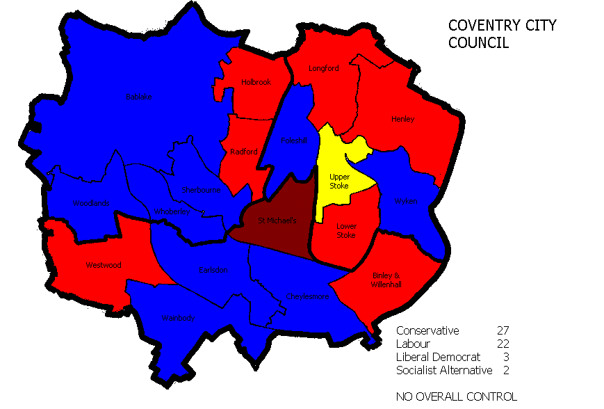 Coventry City Council Boundary Map Coventry City Council Election 2004 Coventry City Council Boundary Map Coventry City Council Election 2004