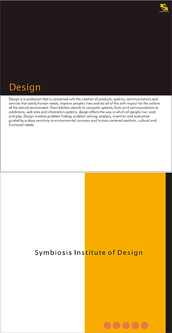 Prospectus for Symbiosys Institute of Design (SID), Pune, India