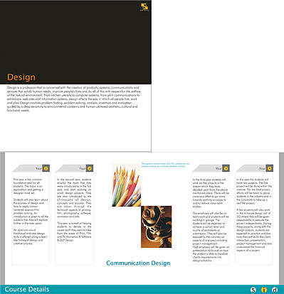 Prospectus for Symbiosys Institute of Design (SID), Pune, India