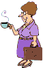 Women with coffee and brief case