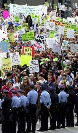 Almost 10,000 people marched in Washington at the end of September against the coming war