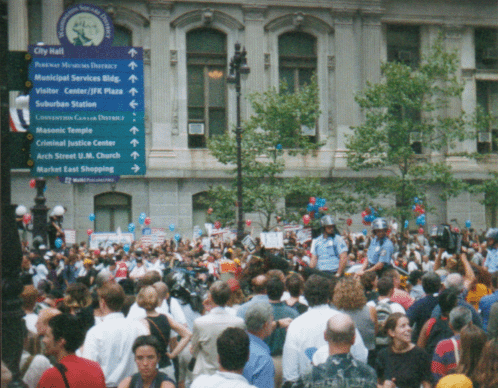 The masses outside City Hall