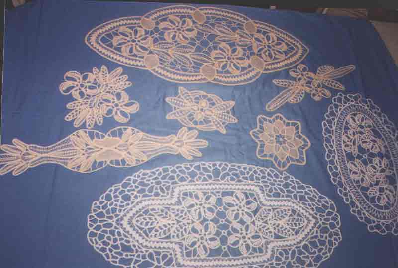 Doilies made by Alina's mother, summer 2004.
