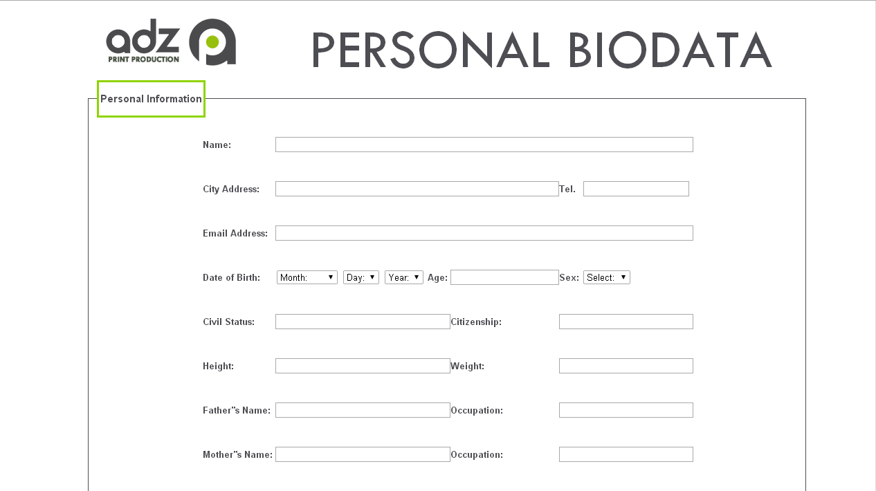 make biodata online