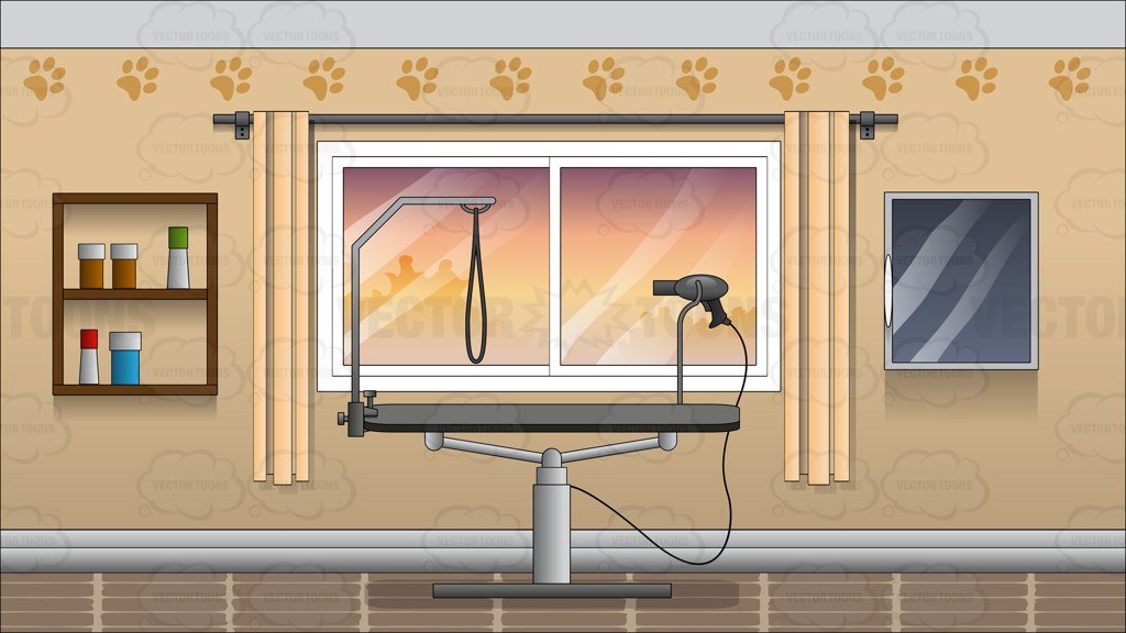 salon table drawing with window in background