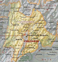 Mapa de Cundinamarca (Ciudades,Fronteras, Capital)