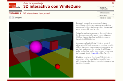Guía de aprendizaje con tutoriales de uso de WhiteDune