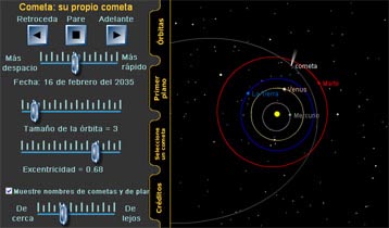 Animación Interactiva de Cometas