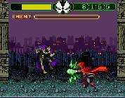 Spawn acertando um Burning Fist no Redentor