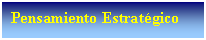 Cuadro de texto: Pensamiento Estrat�gico