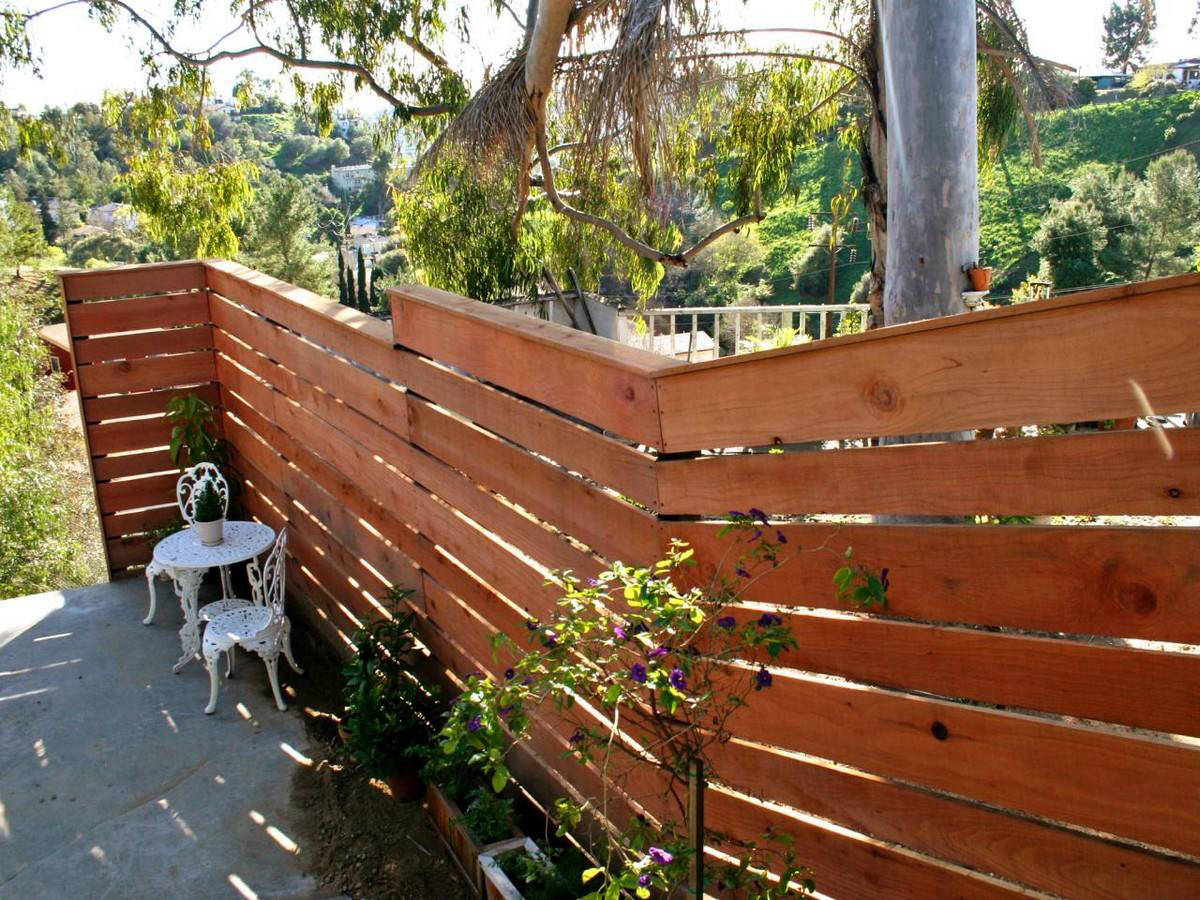 Stained Wood Fence
