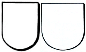 rounded shield styles dating to AD 1400