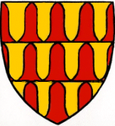 stained glass image of arms of Robert de Ferrers (died 1265)