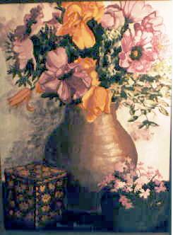 Purple and Gold Floral