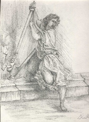 opera realizzata da M.L.  carta e carboncino