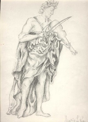 opera realizzata da M.L.  carta e carboncino