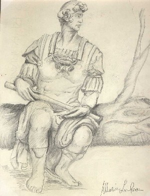 opera realizzata da M.L.  carta e carboncino