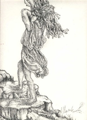opera realizzata da M.L.  carta e carboncino