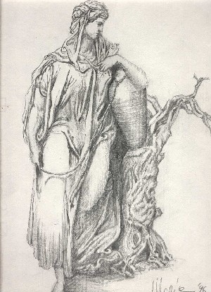 opera realizzata da M.L.  carta e carboncino