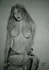Mulher - Carv&atilde;o sobre papel.
