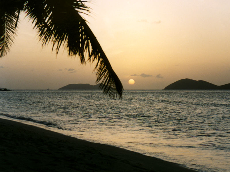 A Caribbean sunset on Tortola.