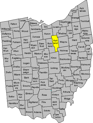Ohio Map [Ashland]