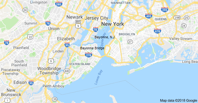 Title: PICTURED - Map of New York City Harbor - with Hudson County - ISLAND PENINSULA - South West of Manhattan and Above Staten Island - Borough of NYC