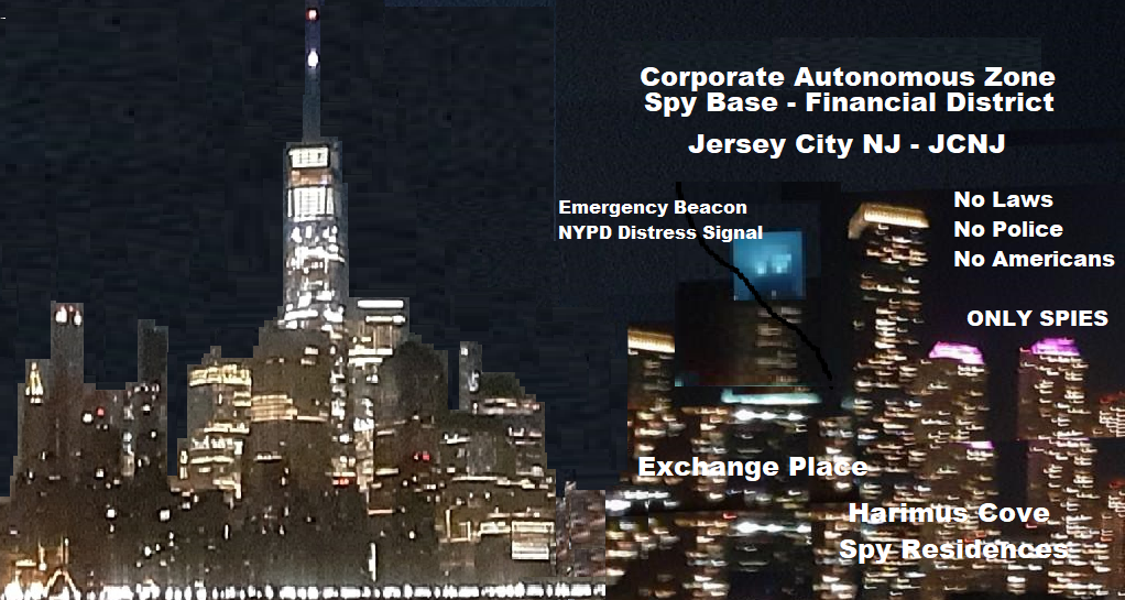 NYPD - EMERGENCY DISTRESS BEACON - for - NYC + MANHATTAN ISLAND - on top of - 99 Hudson Street - Exchange Place Financial District - aka - Wall Street West - Jersey City NJ - JCNJ