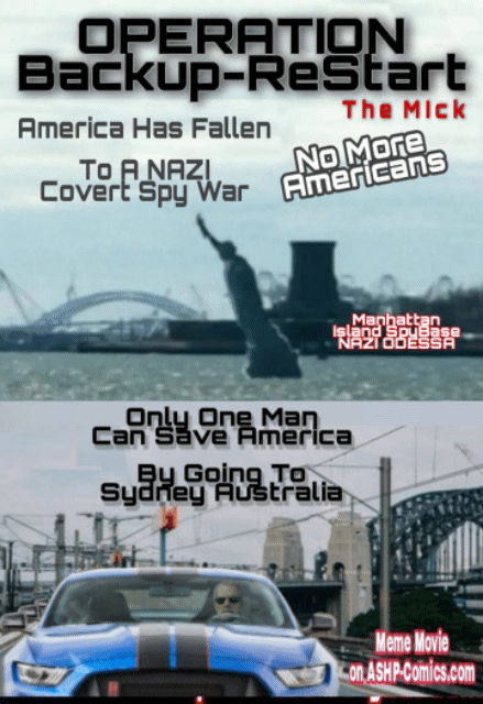 OPERATION: BackUp - ReStart - Meme Movie - Action Movie - Trailer Promo - for - Manhattan - Spy Island - Crossover Event - for - The American - Super Team - ASHP-Comics.com