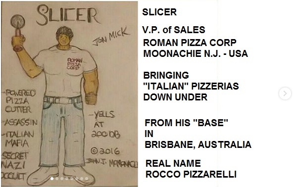 Slicer - Roman Pizza Corp - Moonachi NJ - Mafia Capo Godfather - Enforcer - with Electric Powered Pizza Cutter
