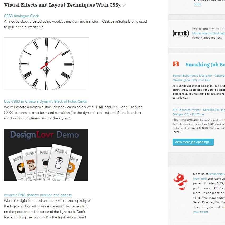 Screenshot of Smashing Magazine website