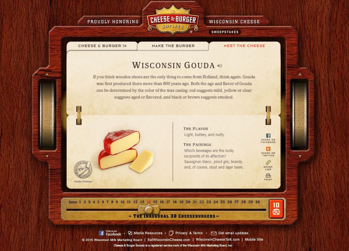 Screenshot of The Cheese & Burger Society Website