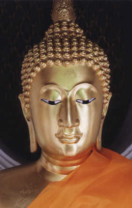t&ecirc;te de bouddha dor&eacute;