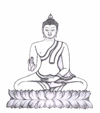bouddha dans le geste de l'absence de crainte