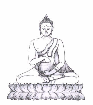 bouddha mangeant dans son bol 