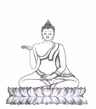 bouddha donnant l'ordination