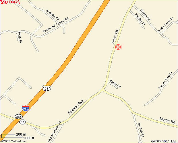 Yahoo Map to Barnett Shoals OA, Athens GA