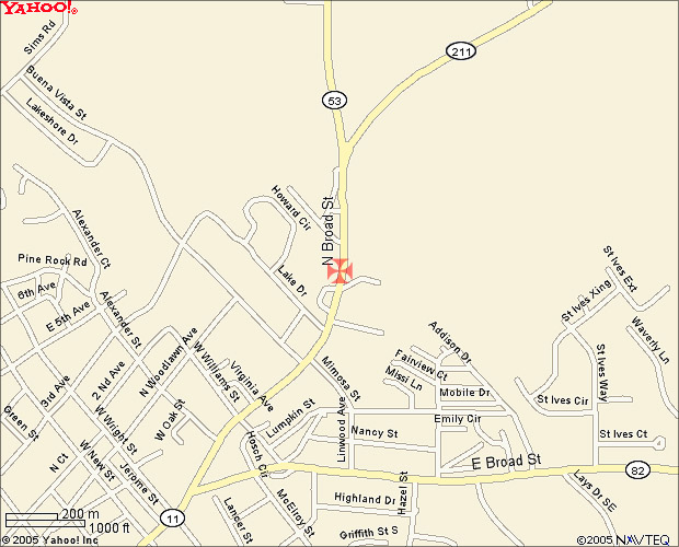 Yahoo Map to Winder OA