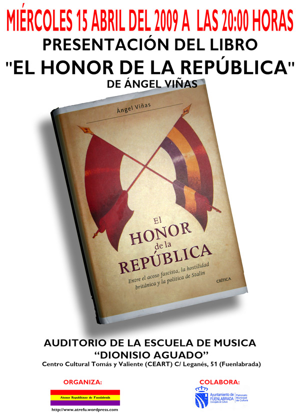 El Honor de la República, de Ángel Viñas - Presentación en Fuenlabrada