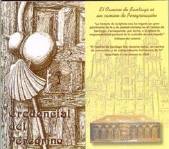 P&aacute;ginas primera y &uacute;ltima de la Credencial del Peregrino.