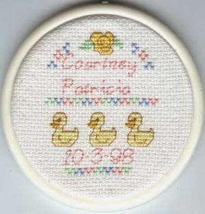 Courtney's birth sampler