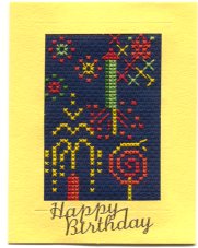 Fireworks birthday card - small version
